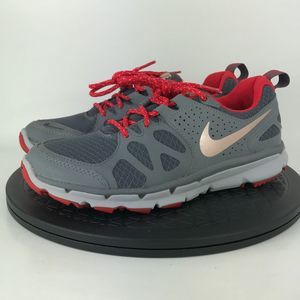 Nike Flex Trail Gray/Red Athletic Running Shoes 537696-006 Women's Size 7